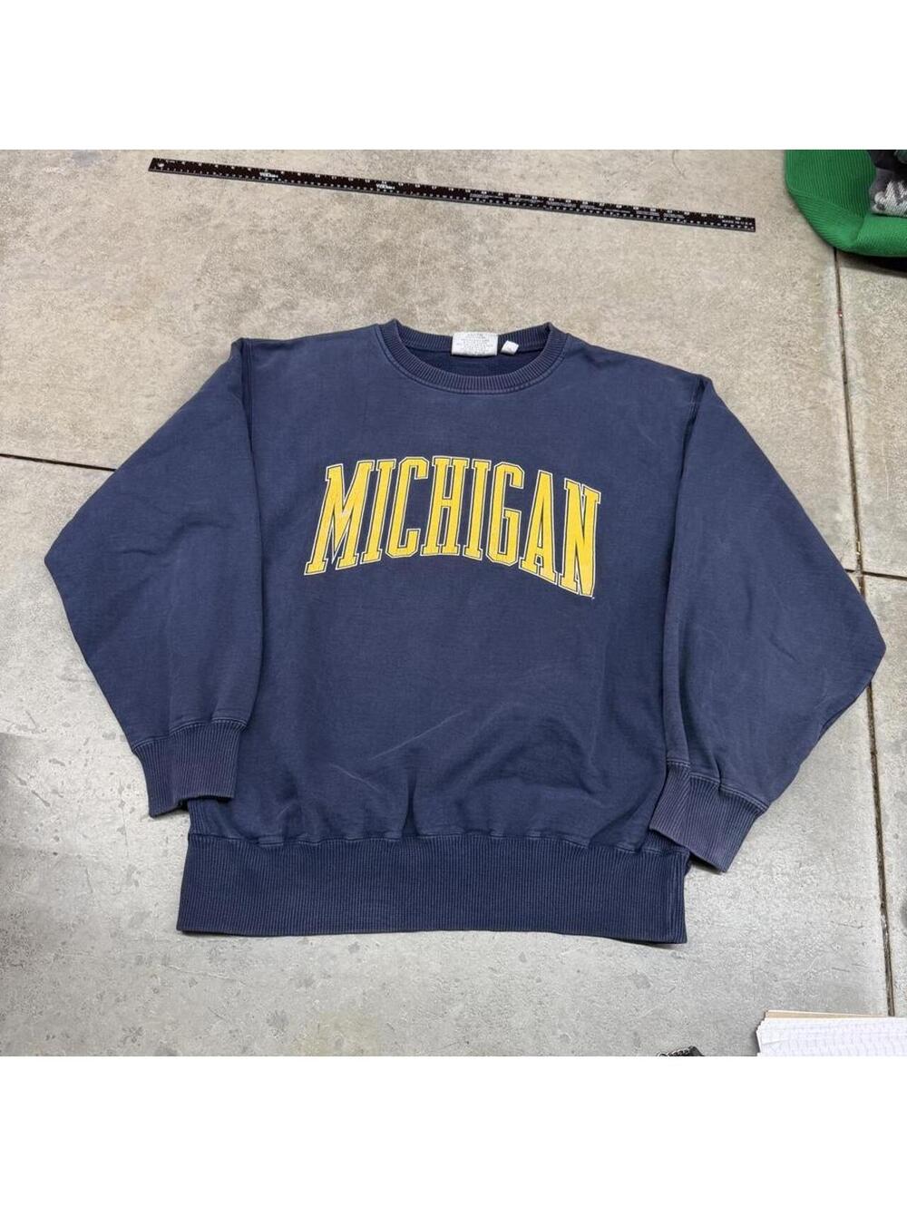 vintage university of michigan wolverines collegiate navy crewneck size xxl